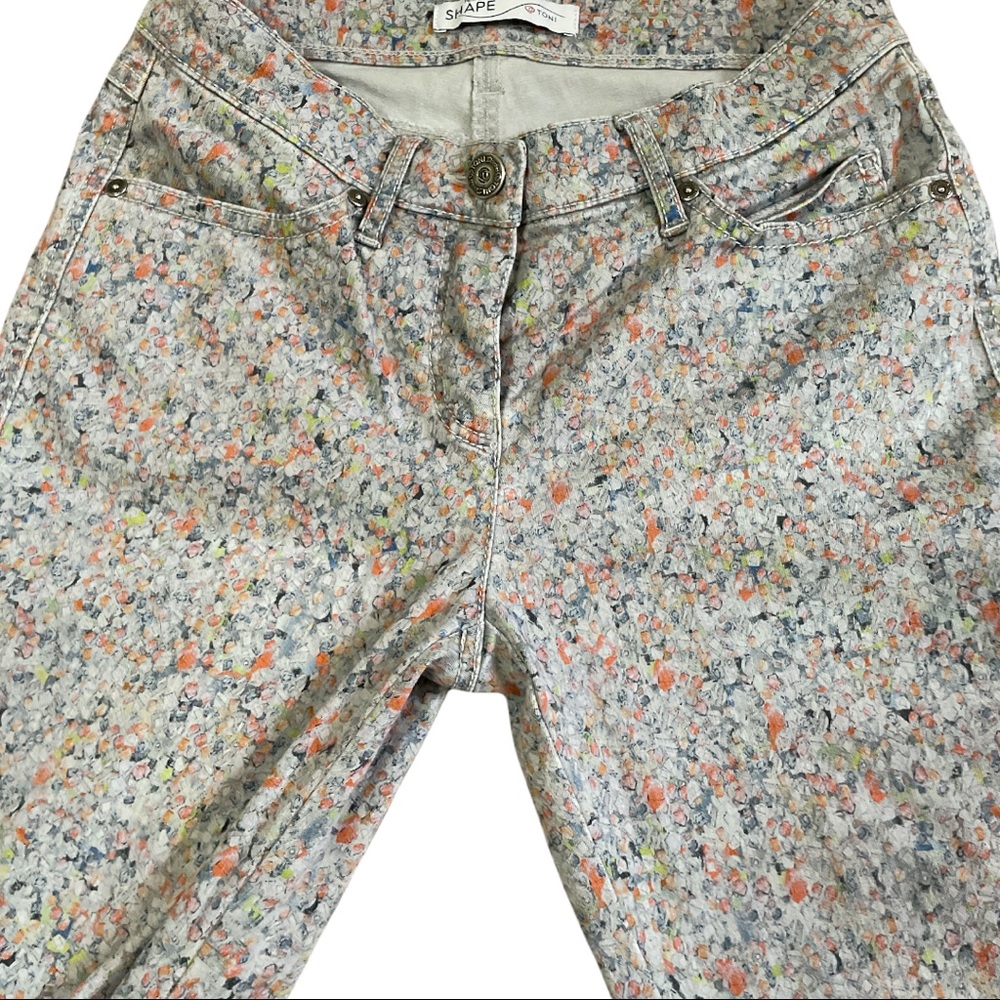 Toni Perfect Shape Abstract Mid-Rise Print Jean 34